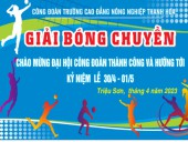 Công đoàn Trường Cao đẳng Nông nghiệp Thanh Hóa tổ chức giải bóng chuyền chào mừng thành công Đại hội công đoàn Trường lần thứ I, nhiệm kỳ 2023 – 2028 và hướng tới Lễ kỷ niệm 30/4, 01/5.