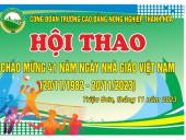 CÔNG ĐOÀN TRƯỜNG CAO ĐẲNG NÔNG NGHIỆP THANH HÓA TỔ CHỨC HỘI THAO CHÀO MỪNG 41 NĂM NGÀY NHÀ GIÁO VIỆT NAM (20/11/1982 – 20/11/2023)